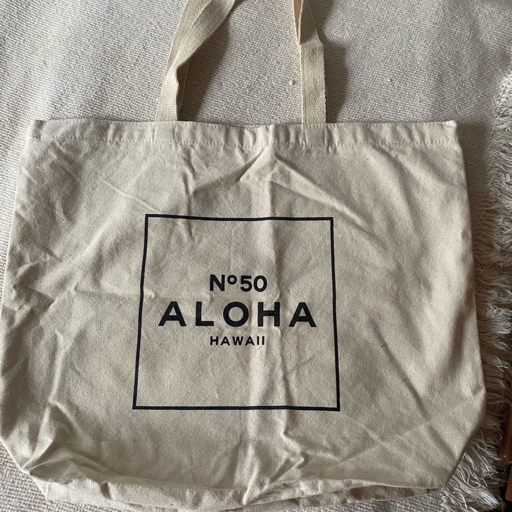 Aloha No. 50 Tote Bag - Natural Canvas NWT - Picture 2 of 8